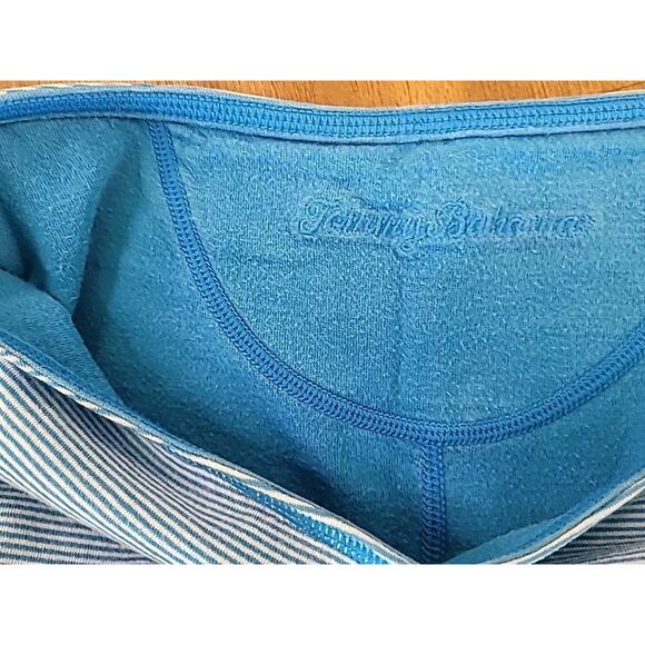 Tommy Bahama Reversible T-Shirt Dress M Blue Pinstripe Lighthouse EUC - Picture 5 of 5